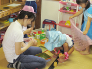 ママ先生も帽子かぶってね〜!