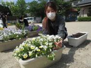 園庭の植物はすくすく成長中